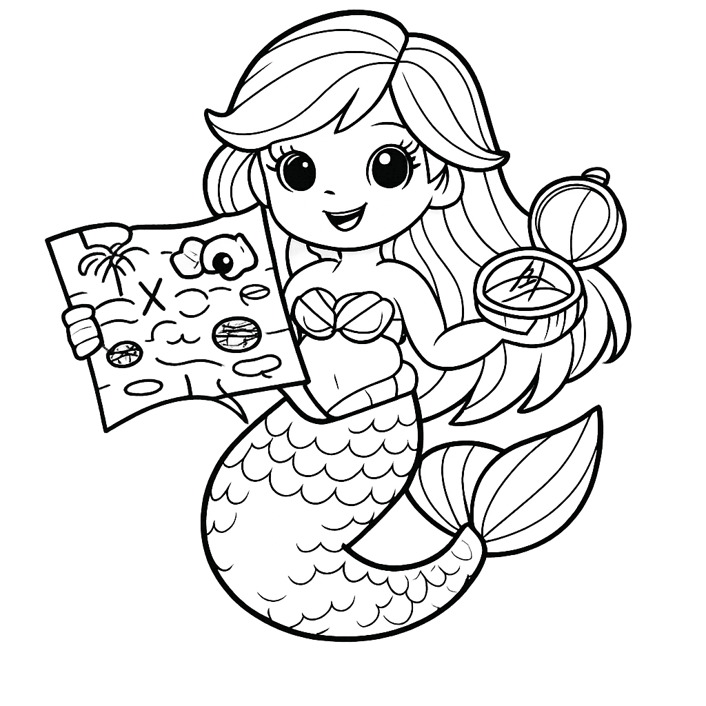 Free printable coloring page: A Mermaid Swimming Through A Shipwreck Exploring The…, for ages 7-12