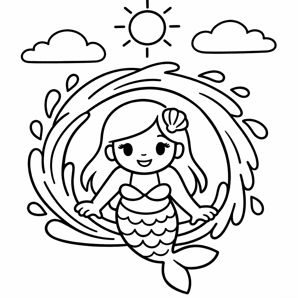 Free printable coloring page: A Mermaid Swimming Through A Shipwreck Exploring The…, for ages 3-6