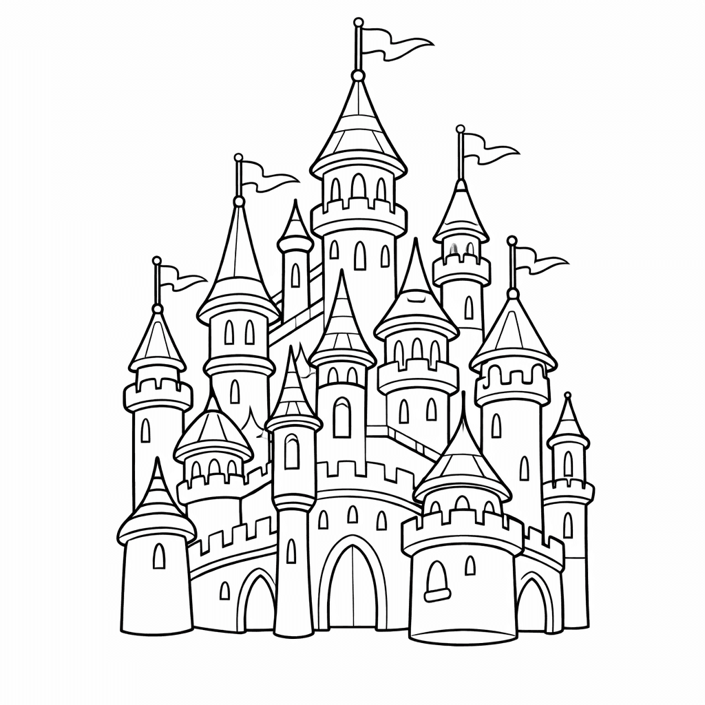 Free printable coloring page: A Crumbling Ancient Underwater Ruin Overgrown With Sea…, for ages 3-6