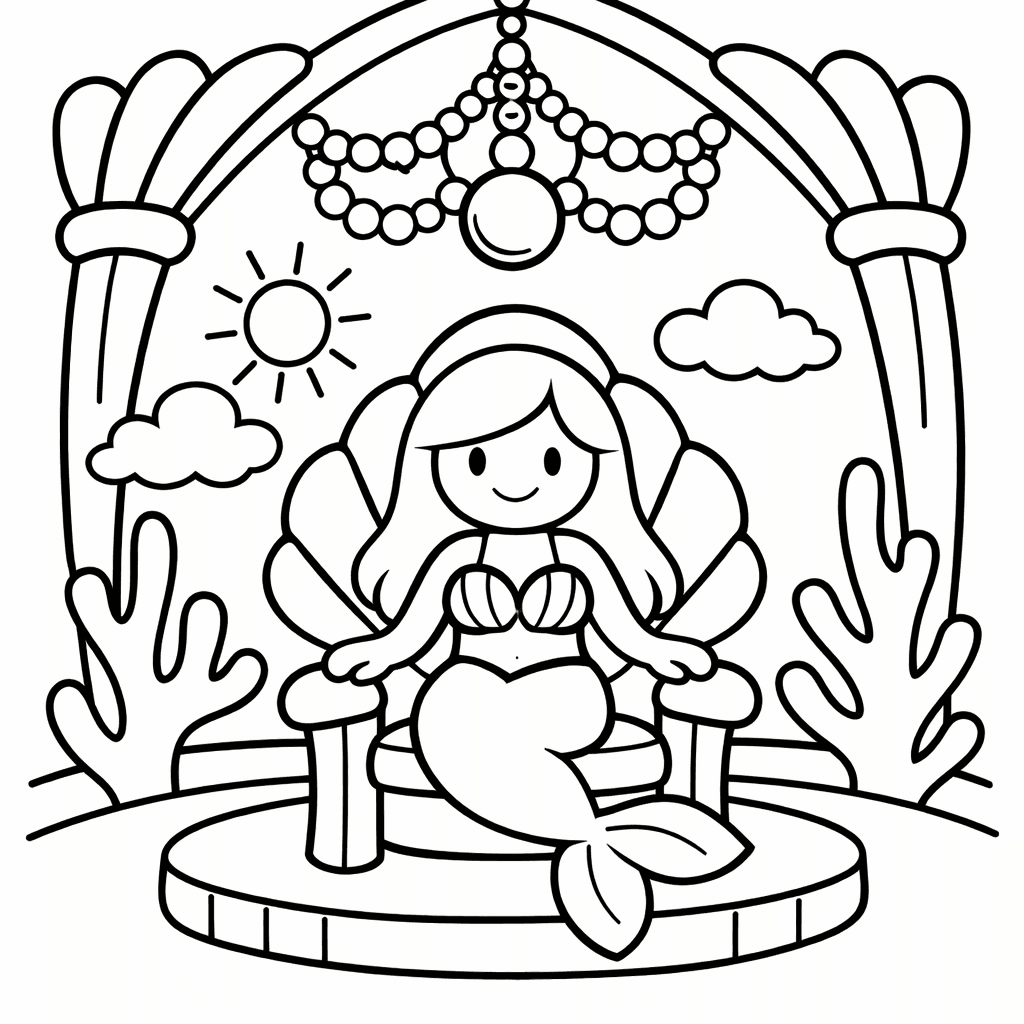 Free printable coloring page: Object Only: A Tall Underwater Castle With Multiple…, for ages 3-6
