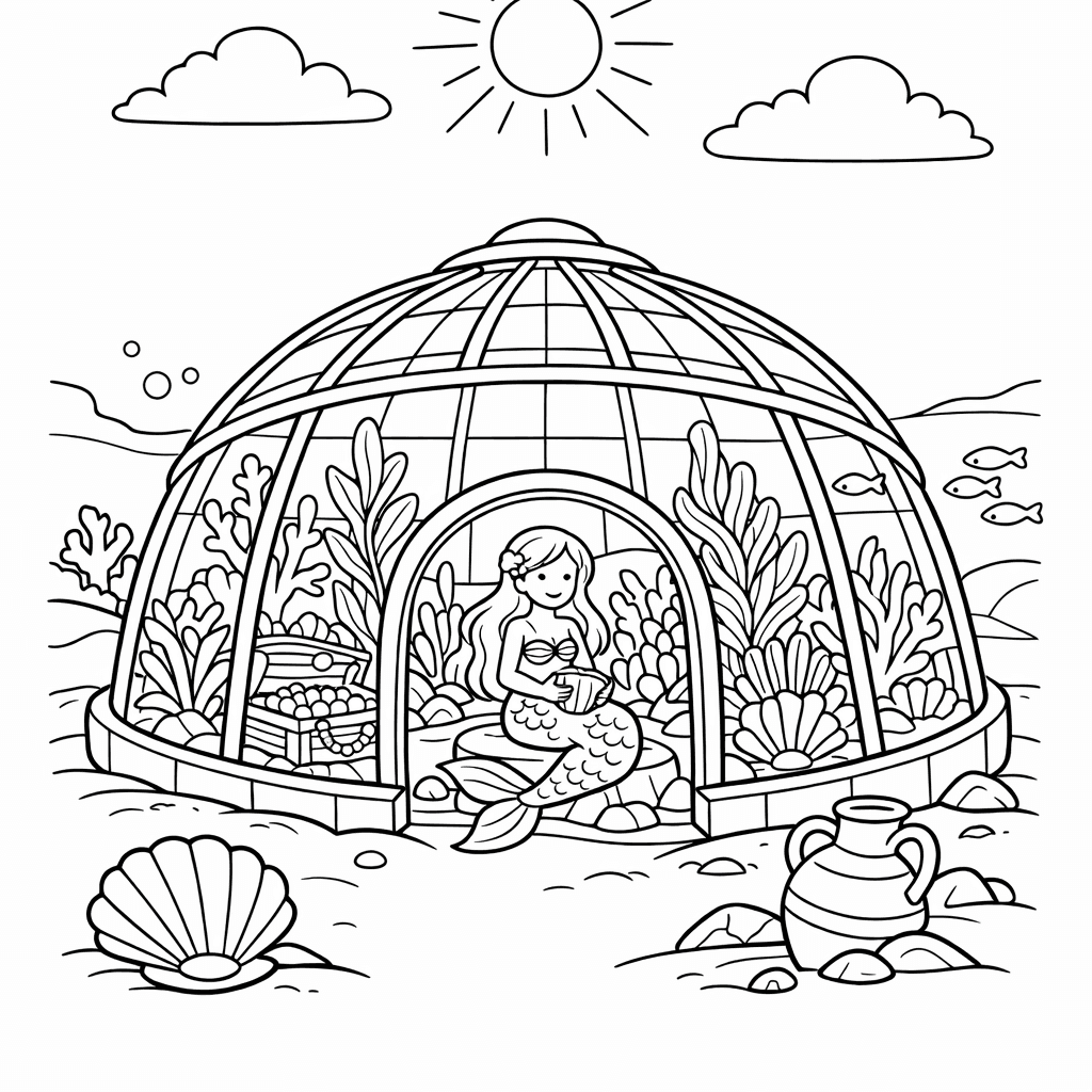 Free printable coloring page: A Wild Overgrown Underwater Jungle With Giant Kelp…, for ages 7-12