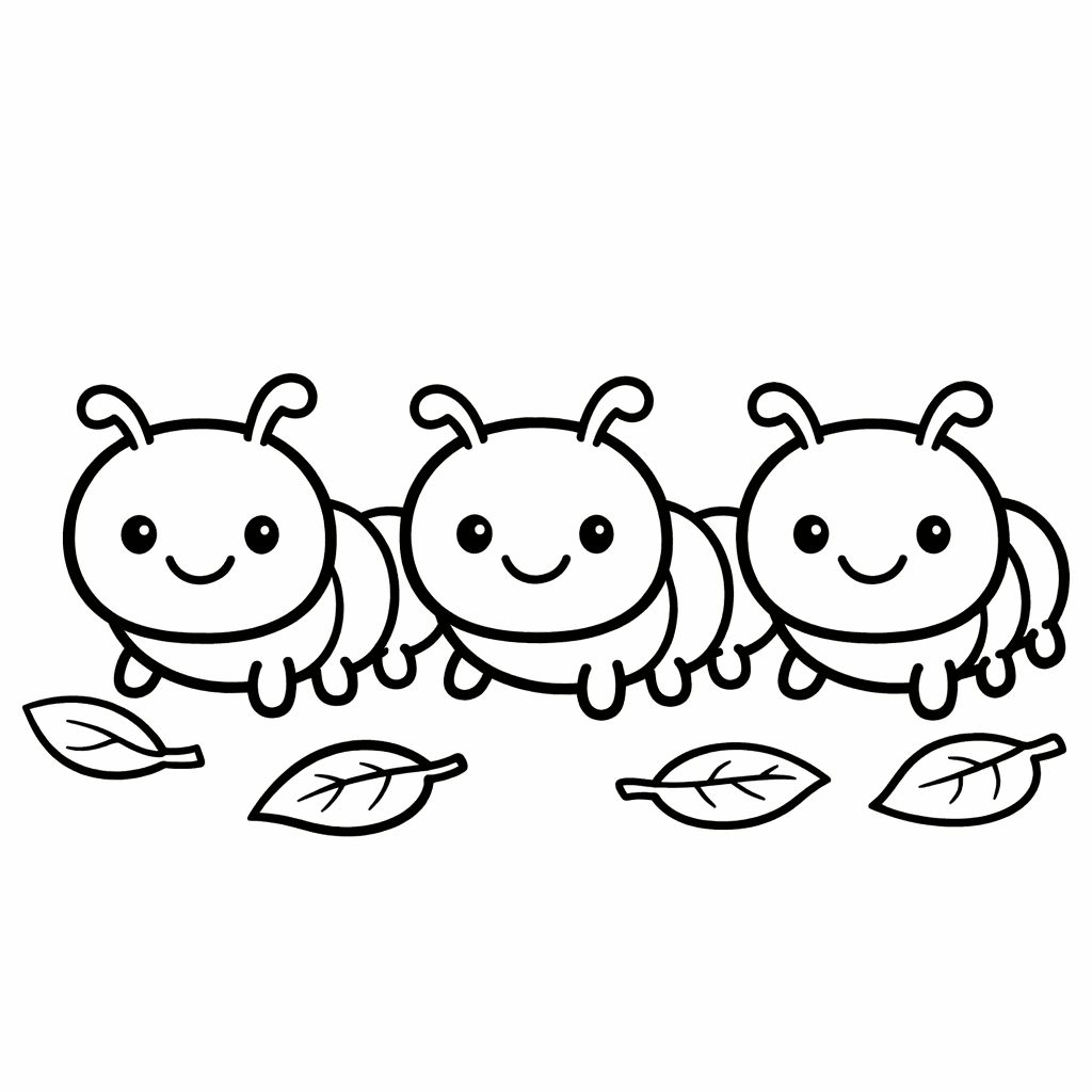 Free printable coloring page: Caterpillar Simple, for ages 3-6