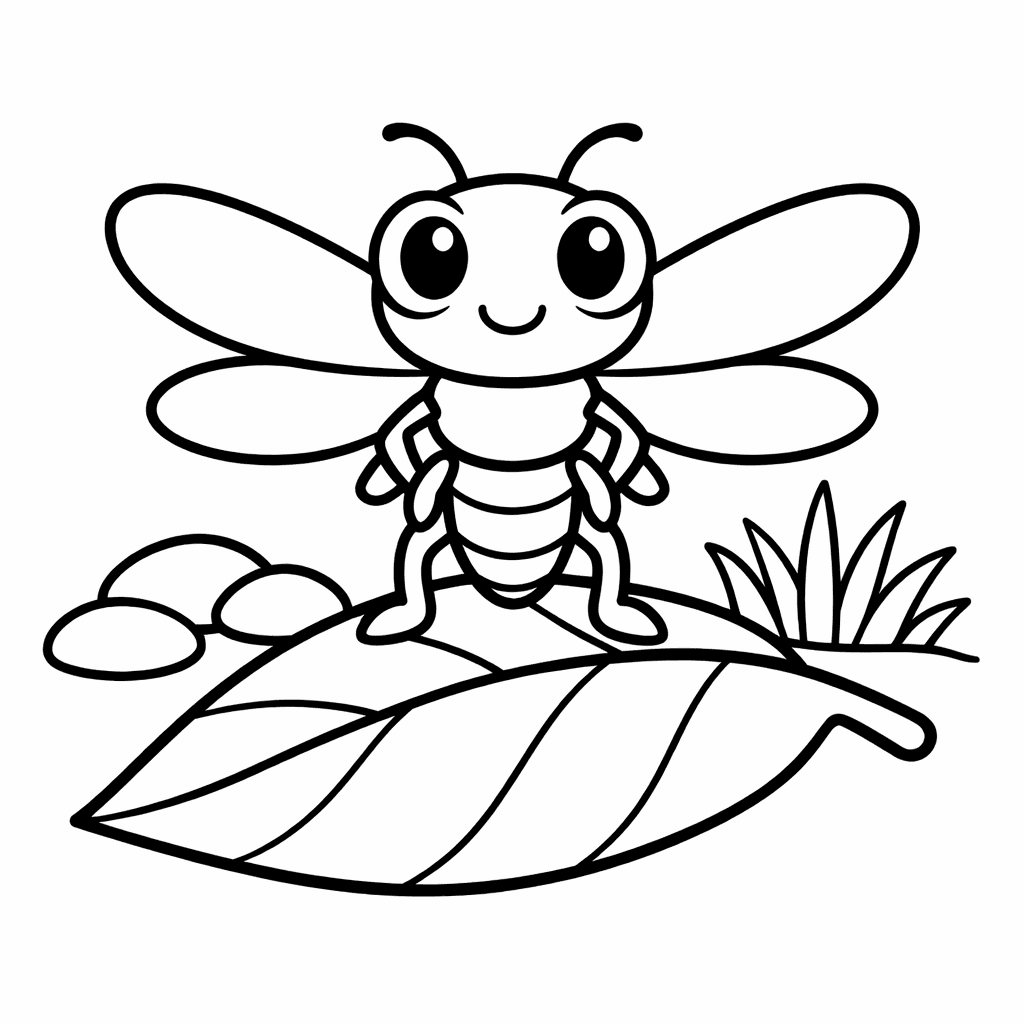 Free printable coloring page: Object Only: Two Or Three Dragonflys Side By Side, Simple And Adorable, No Background, for ages 3-6