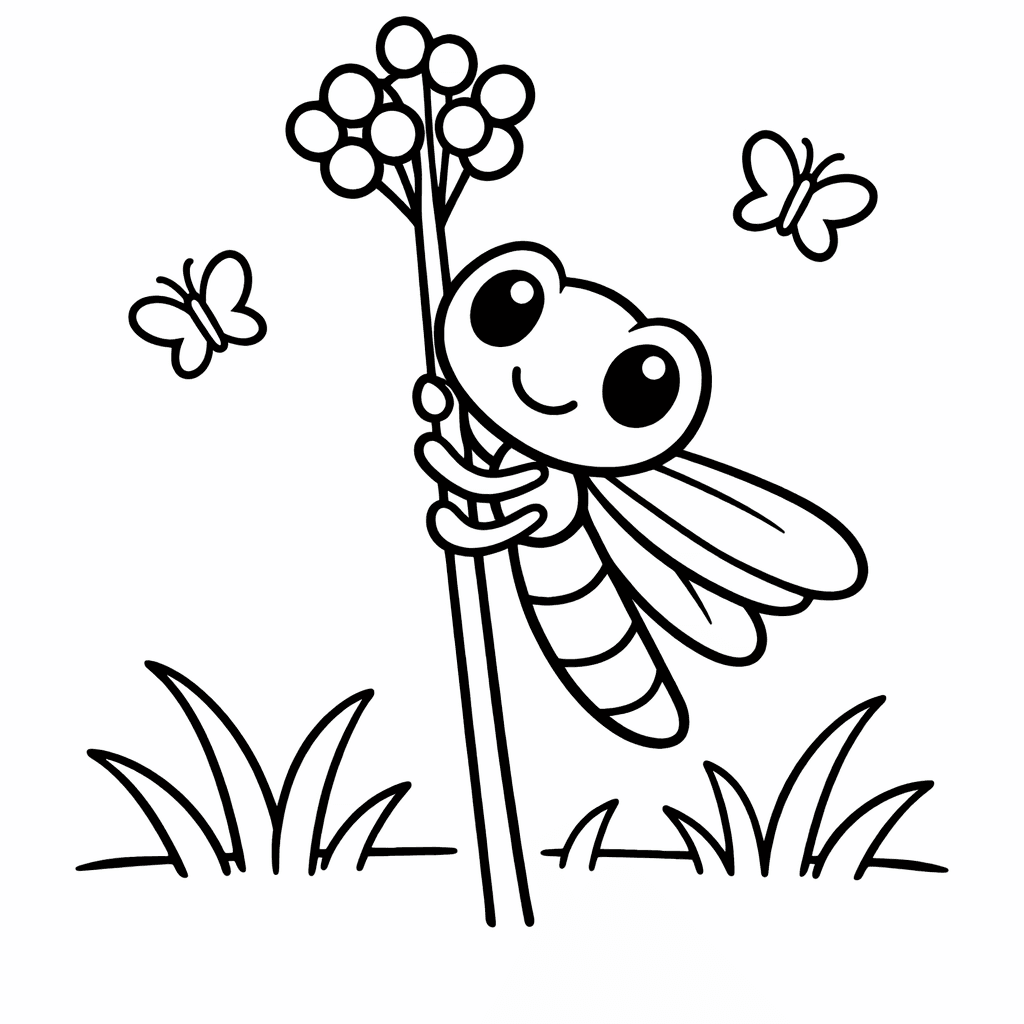 Free printable coloring page: Dragonfly Wings Spread, for ages 3-6