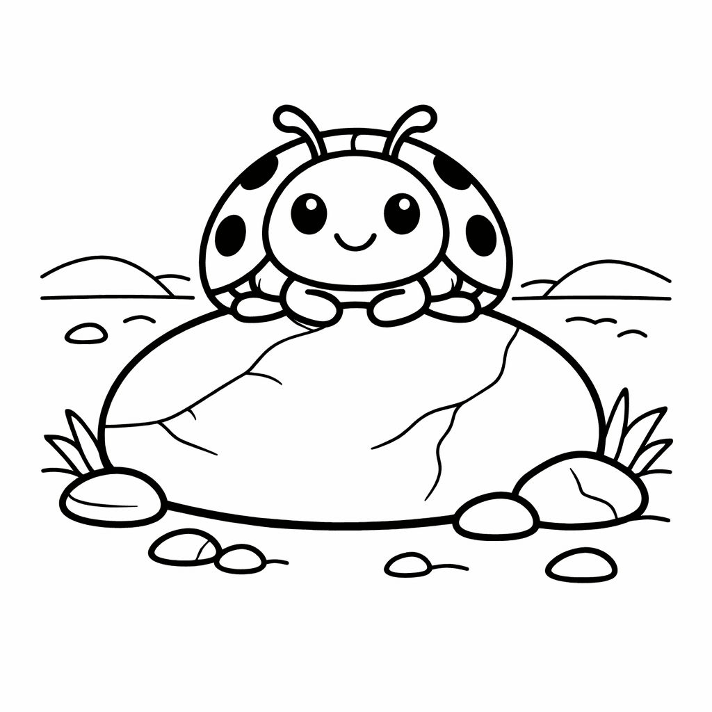 Free printable coloring page: Ladybug And Spots, for ages 3-6