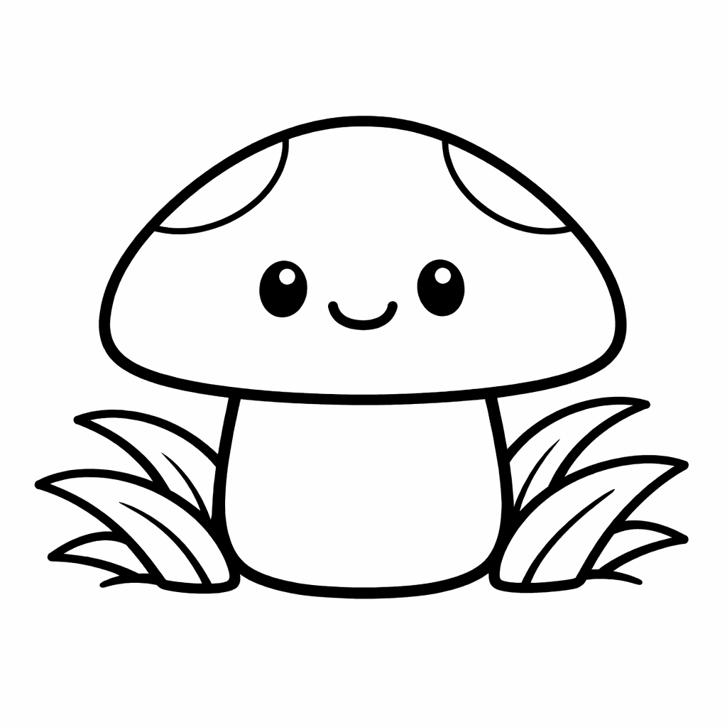 Free printable coloring page: Mushroom Family, for ages 3-6