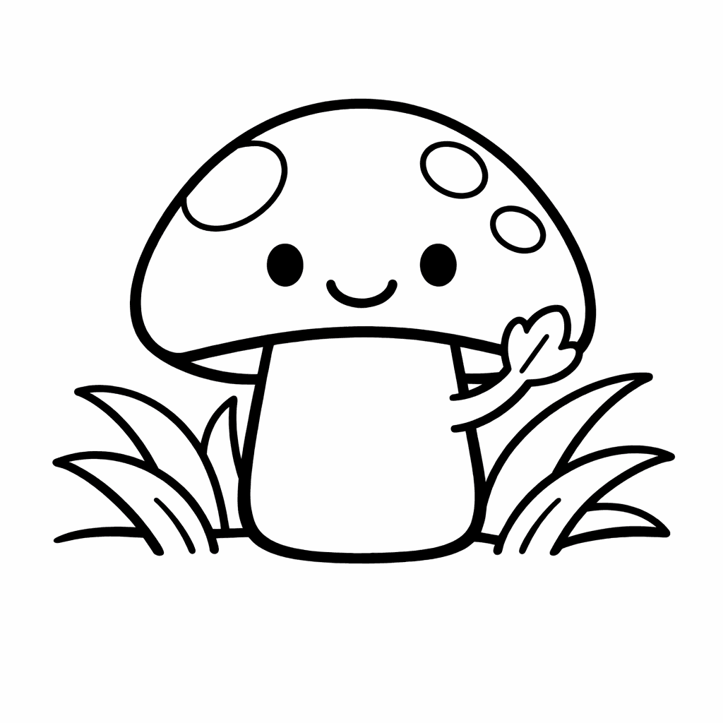 Mushroom Coloring Page — Red Mushroom