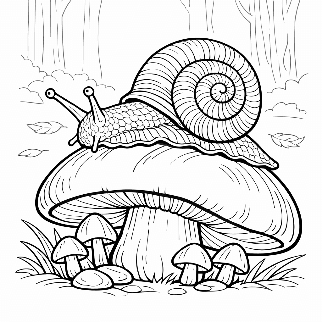 Free printable coloring page: Snail Face, for ages 7-12