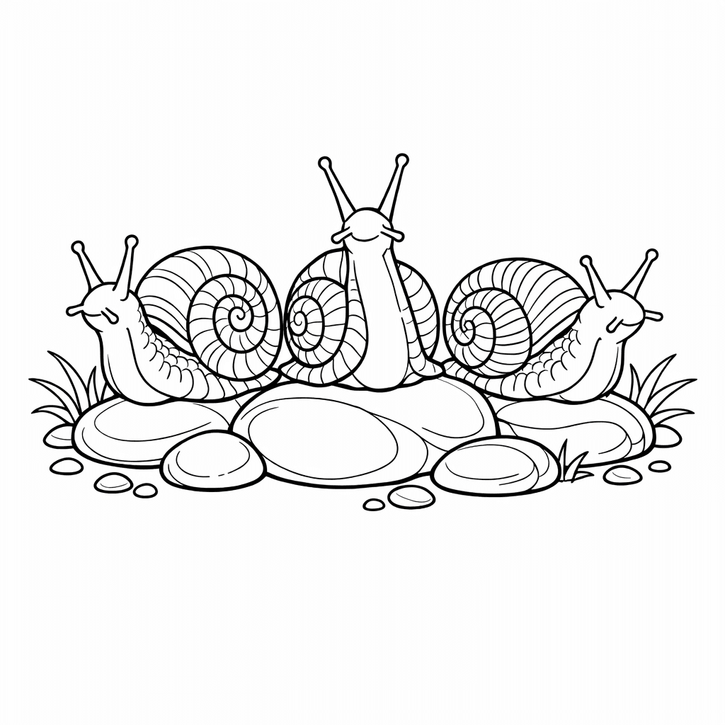 Free printable coloring page: Snail And Mushroom, for ages 7-12