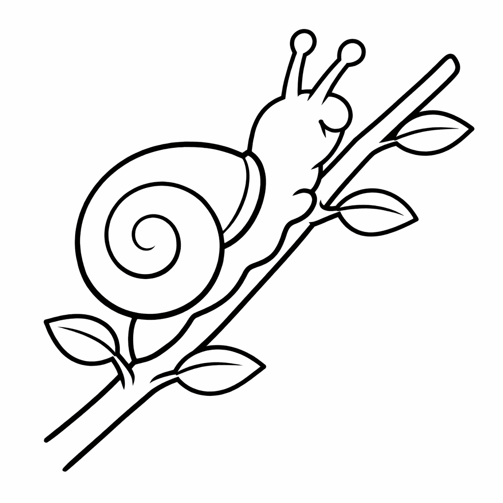 Free printable coloring page: Object Only: Two Or Three Snails Side By…, for ages 3-6