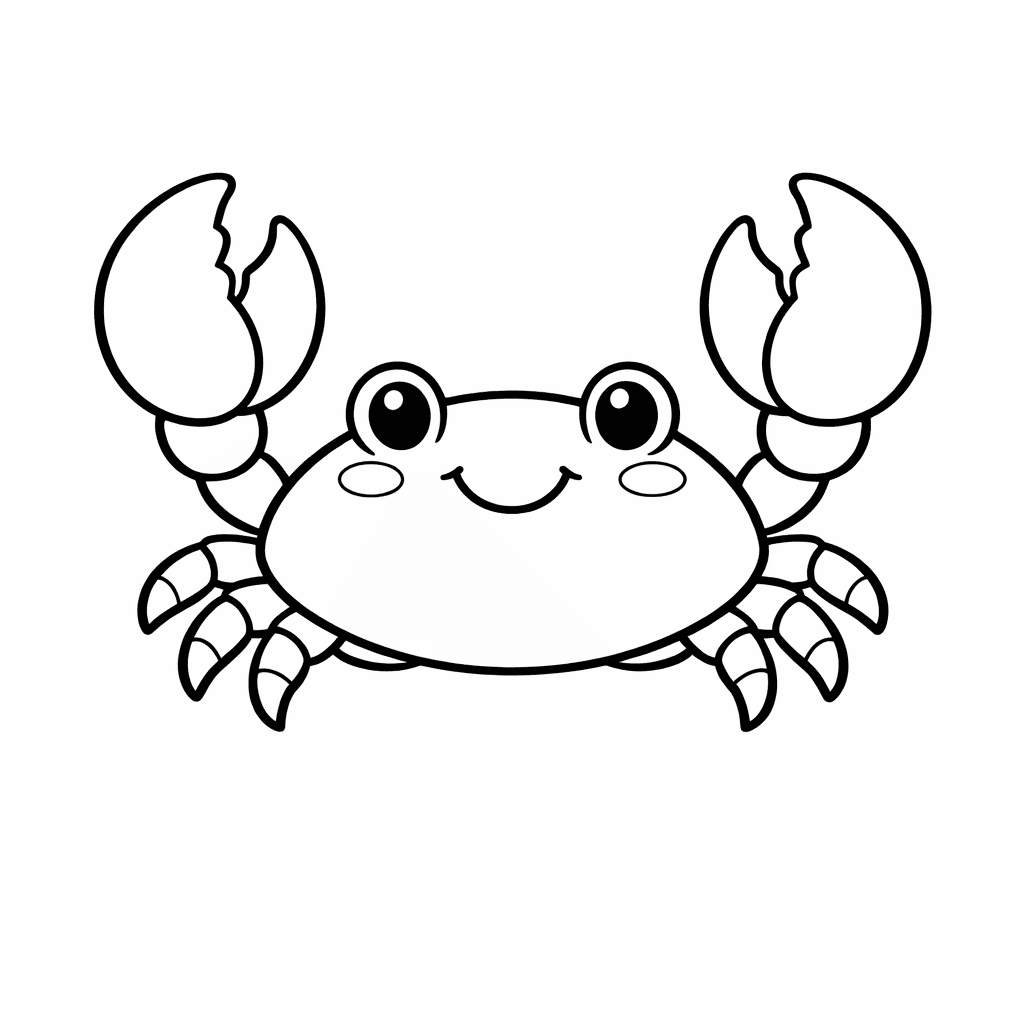 Free printable coloring page: Crab On Sand, for ages 7-12