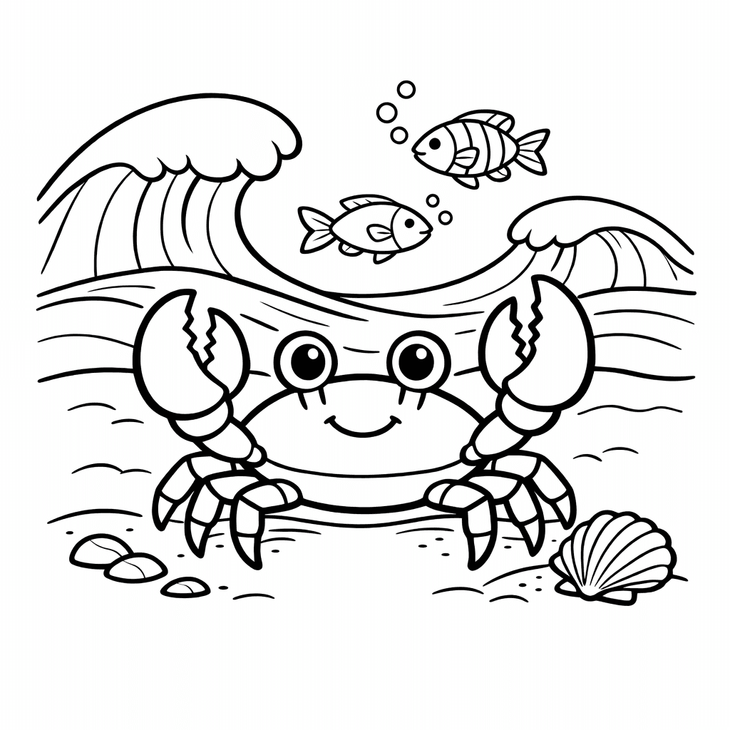 Free printable coloring page: Crab Side View, for ages 7-12