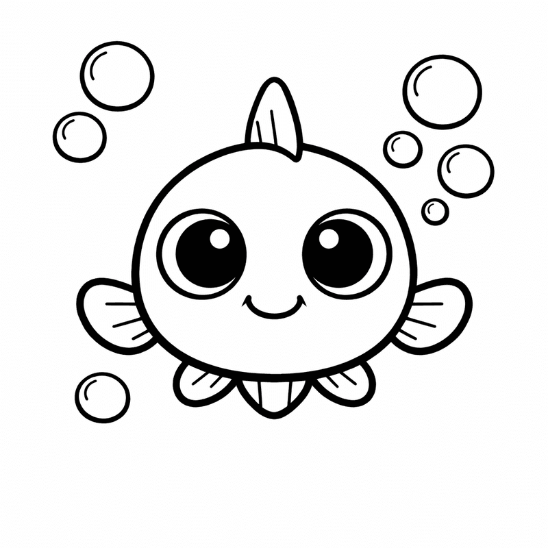 Free printable coloring page: Tropical Fish, for ages 3-6