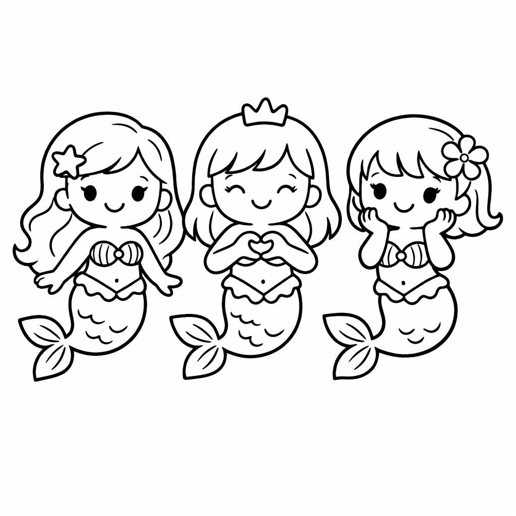 Free printable coloring page: Mermaid Tail, for ages 3-6