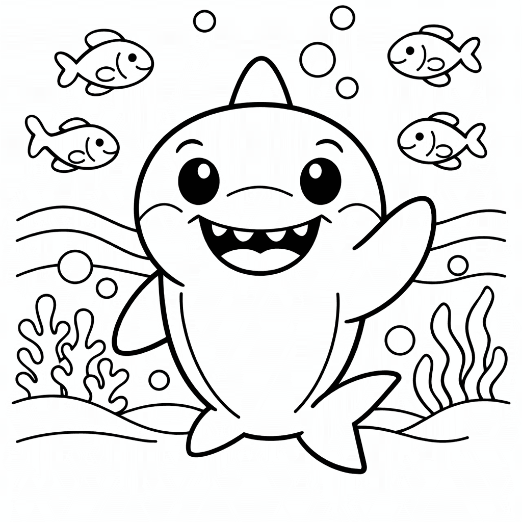 Free printable coloring page: Shark Fin, for ages 3-6