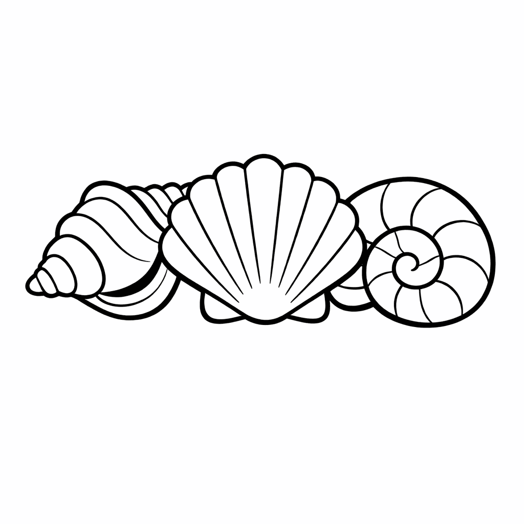 Free printable coloring page: Conch Shell, for ages 3-6