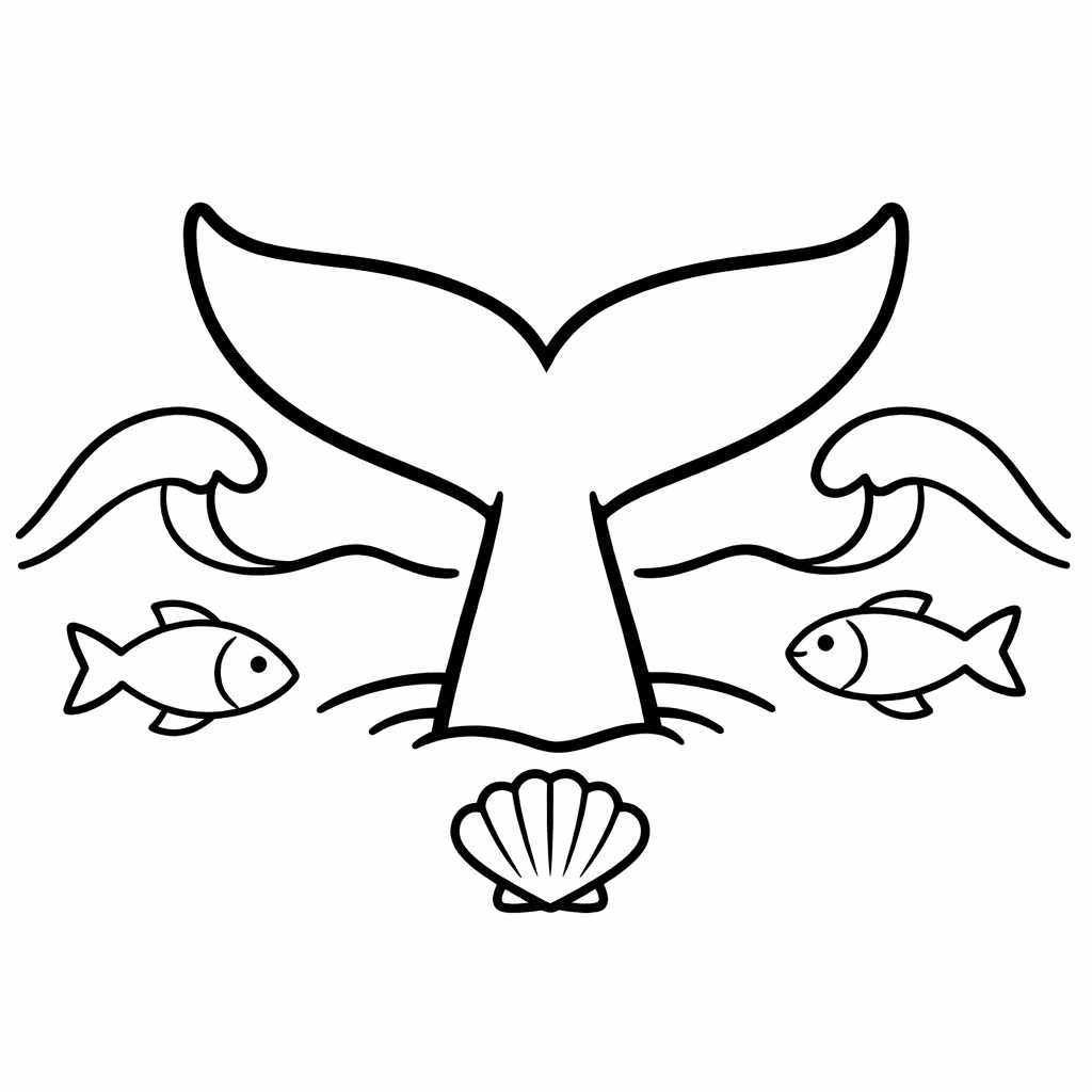 Free printable coloring page: Whale Spout, for ages 3-6