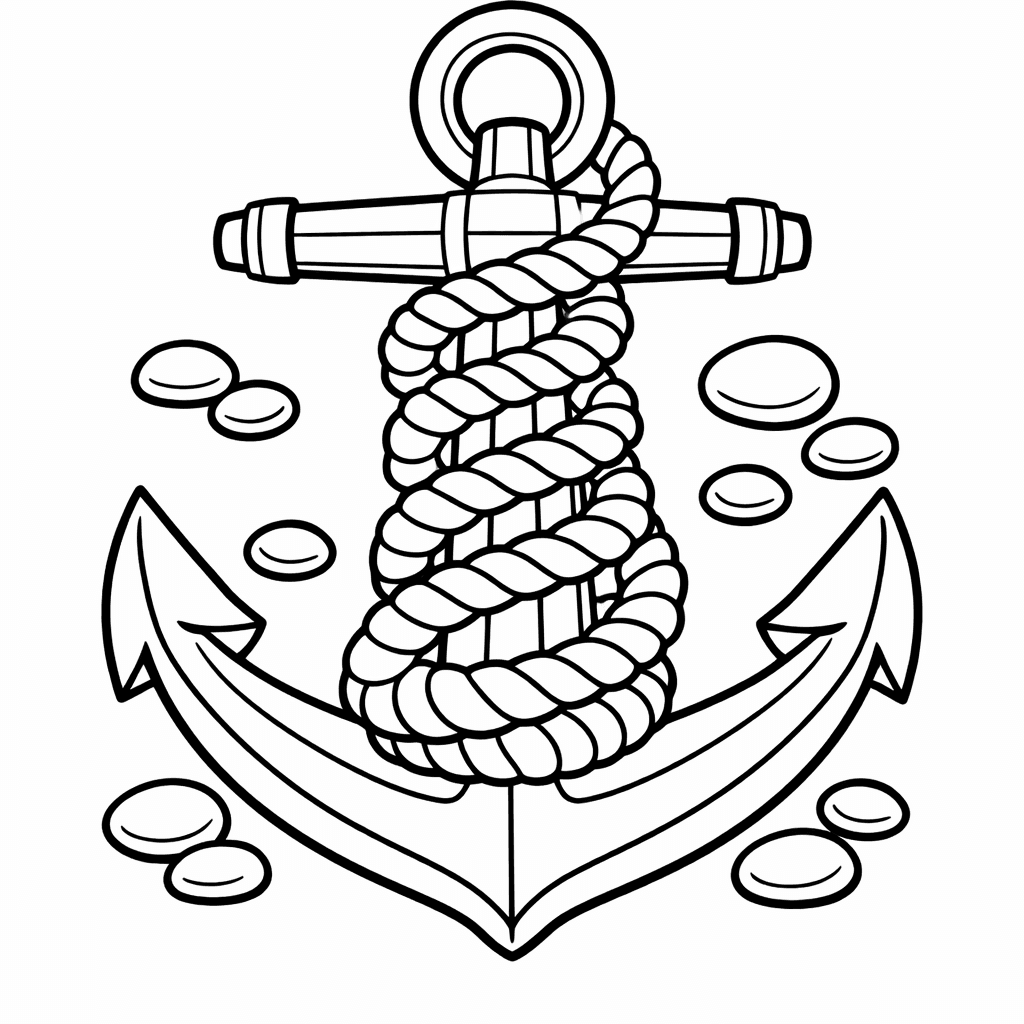Anchor Coloring Page — Anchor And Rope