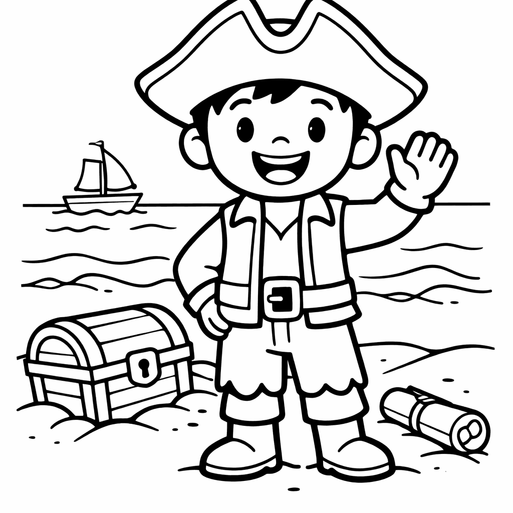 Free printable coloring page: Captain Face, for ages 3-6