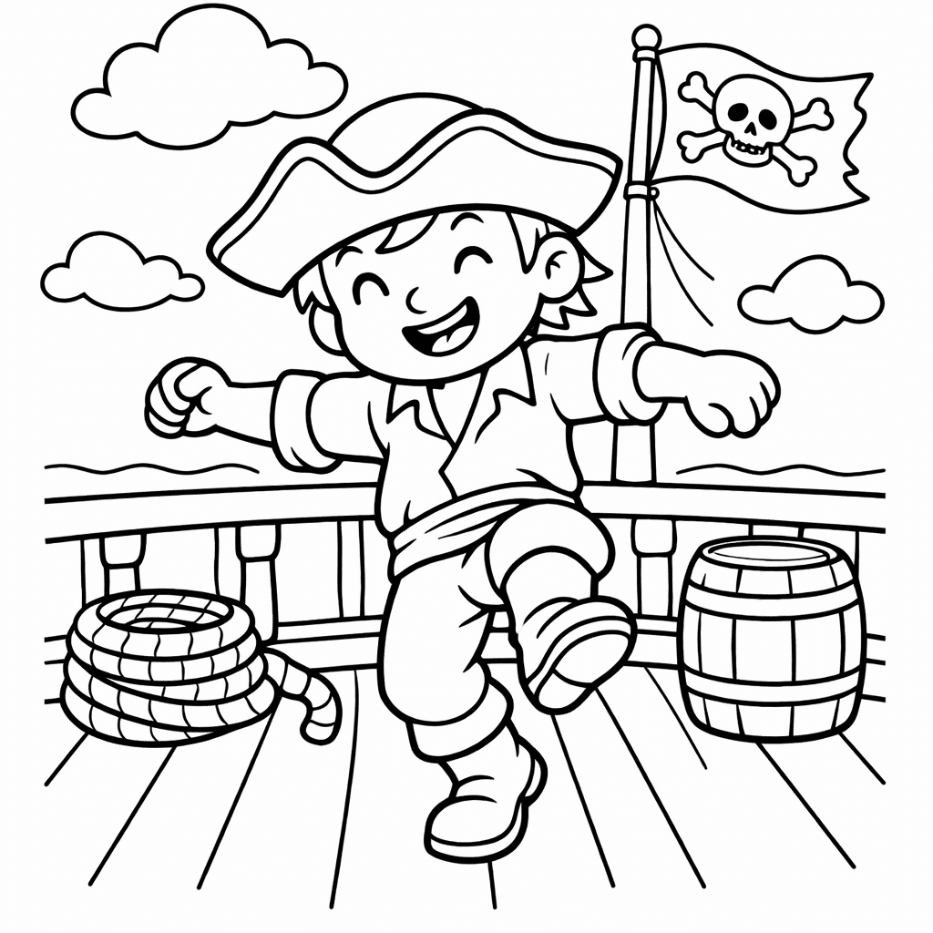 Free printable coloring page: Object Only: Two Or Three Captains Side By Side, Simple And Adorable, No Background, for ages 3-6