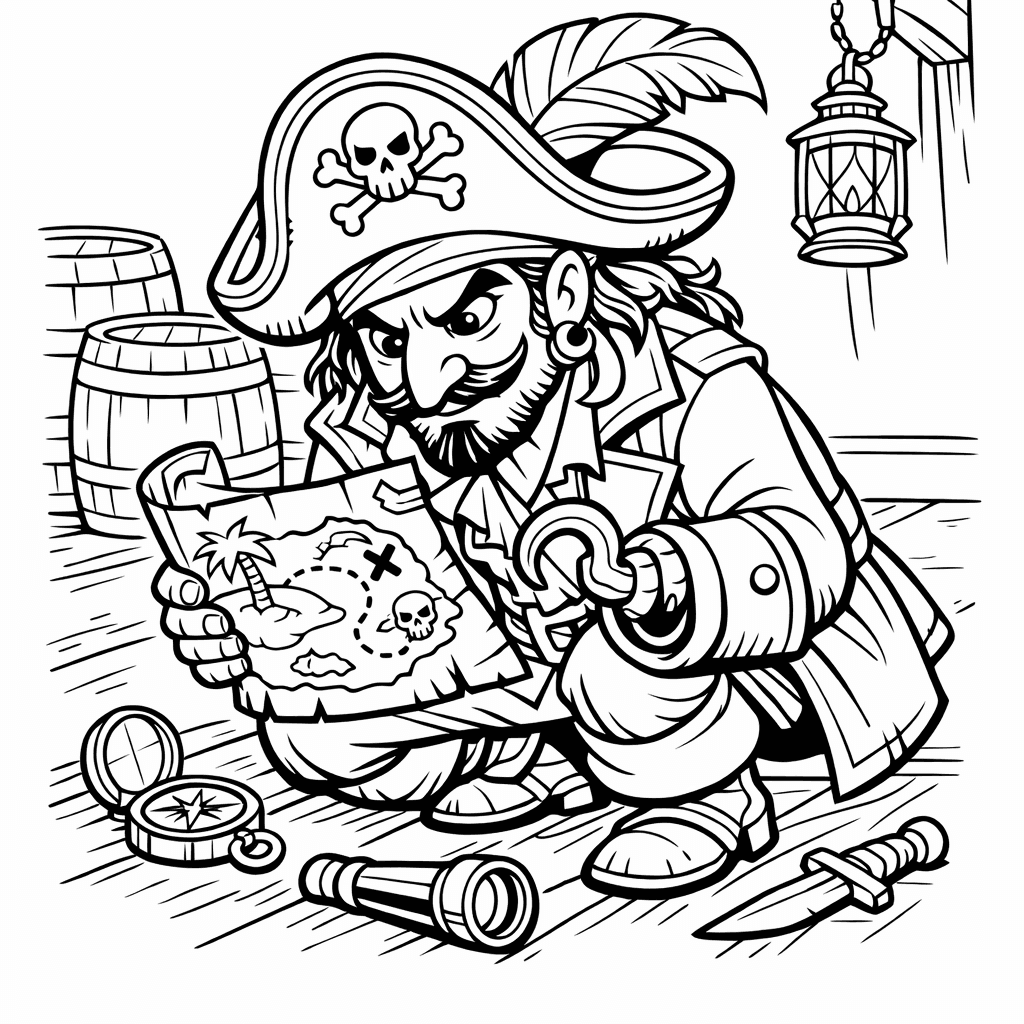 Free printable coloring page: Hook Close-up, for ages 7-12