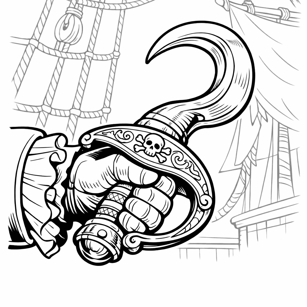 Free printable coloring page: Hook And Hat, for ages 7-12