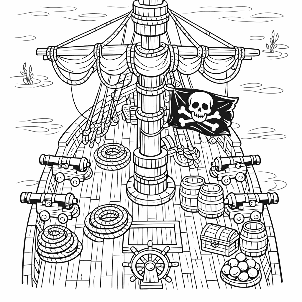 Free printable coloring page: Ship Side View, for ages 3-6