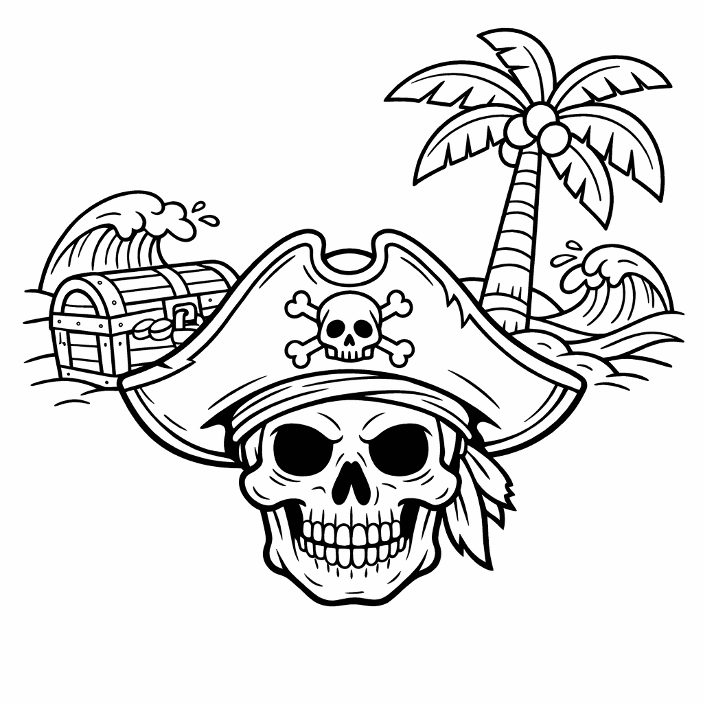 Free printable coloring page: Object Only: Two Or Three Skulls Side By Side, Simple And Adorable, No Background, for ages 7-12