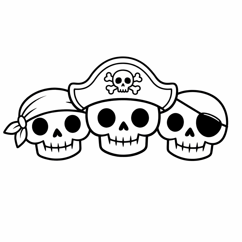 Free printable coloring page: Friendly Skull, for ages 3-6