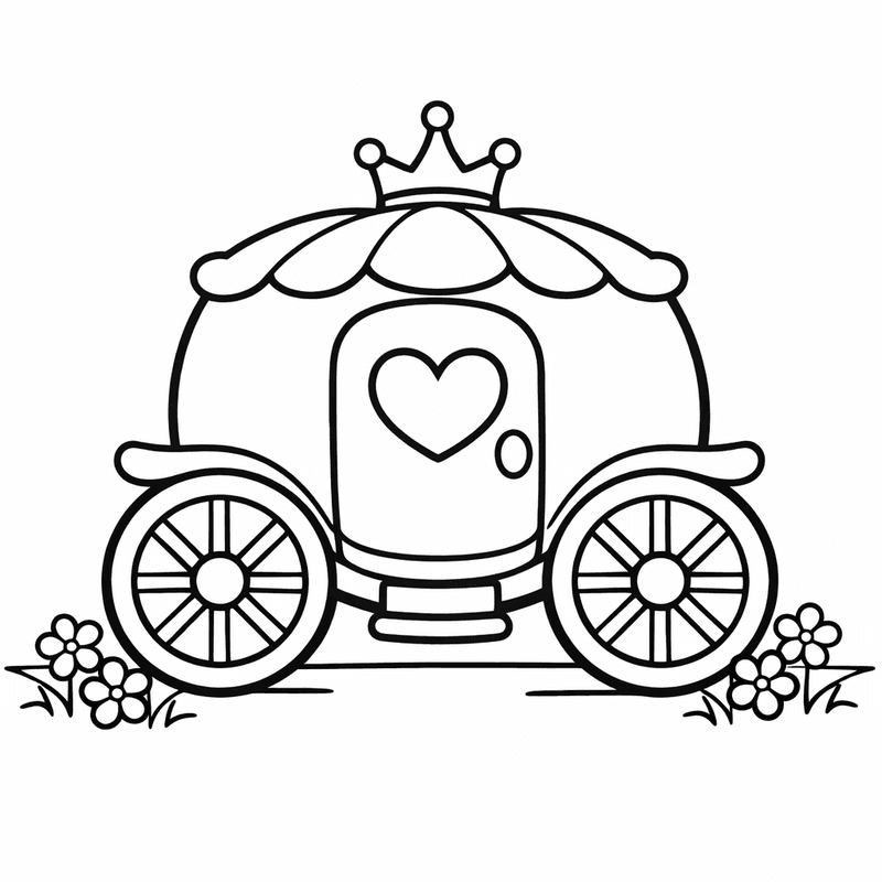 Carriage Coloring Page — Carriage At Castle