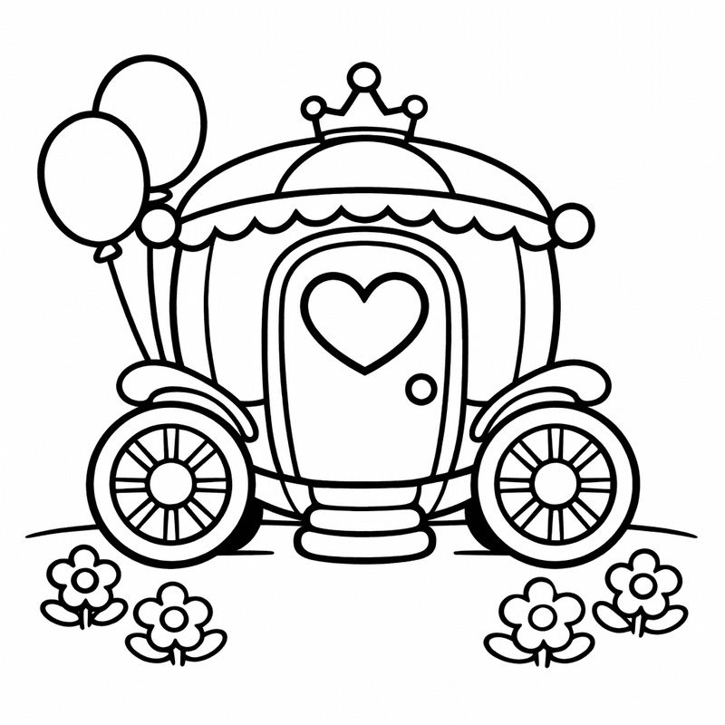 Carriage Coloring Page — Carriage Side View