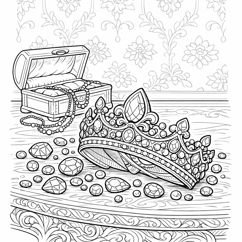 Free printable coloring page: Object Only: Two Or Three Crowns Side By…, for ages 7-12