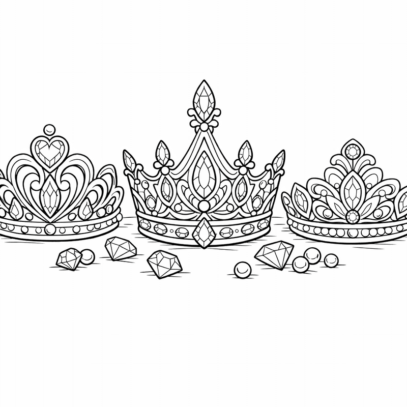 Free printable coloring page: Tiara, for ages 7-12