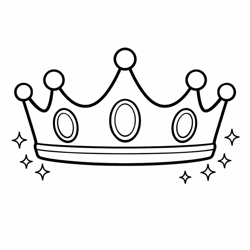 Free printable coloring page: Crown On Pillow, for ages 3-6