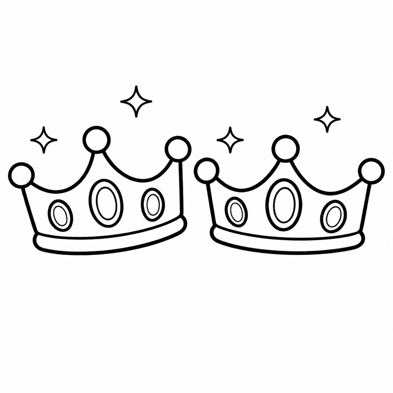 Free printable coloring page: Princess Crown, for ages 3-6
