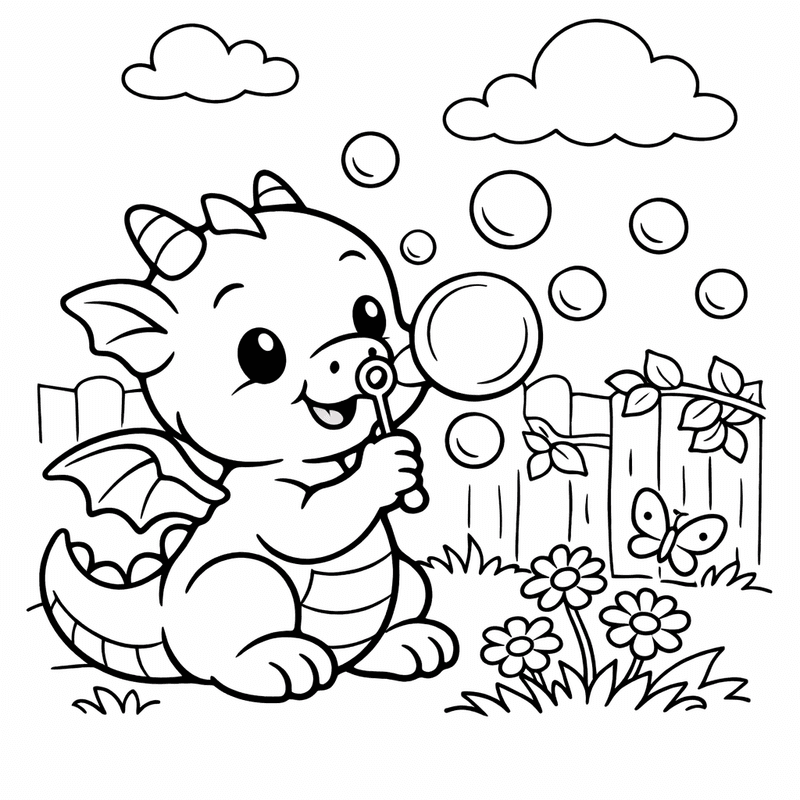 Free printable coloring page: Object Only: Two Or Three Dragons Side By…, for ages 3-6