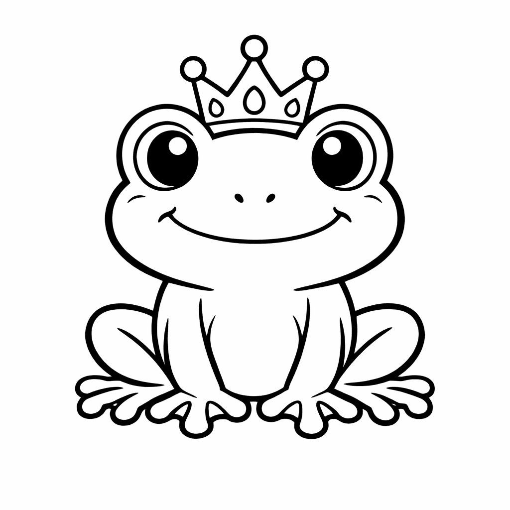 Frog Prince Coloring Page — Frog On Log