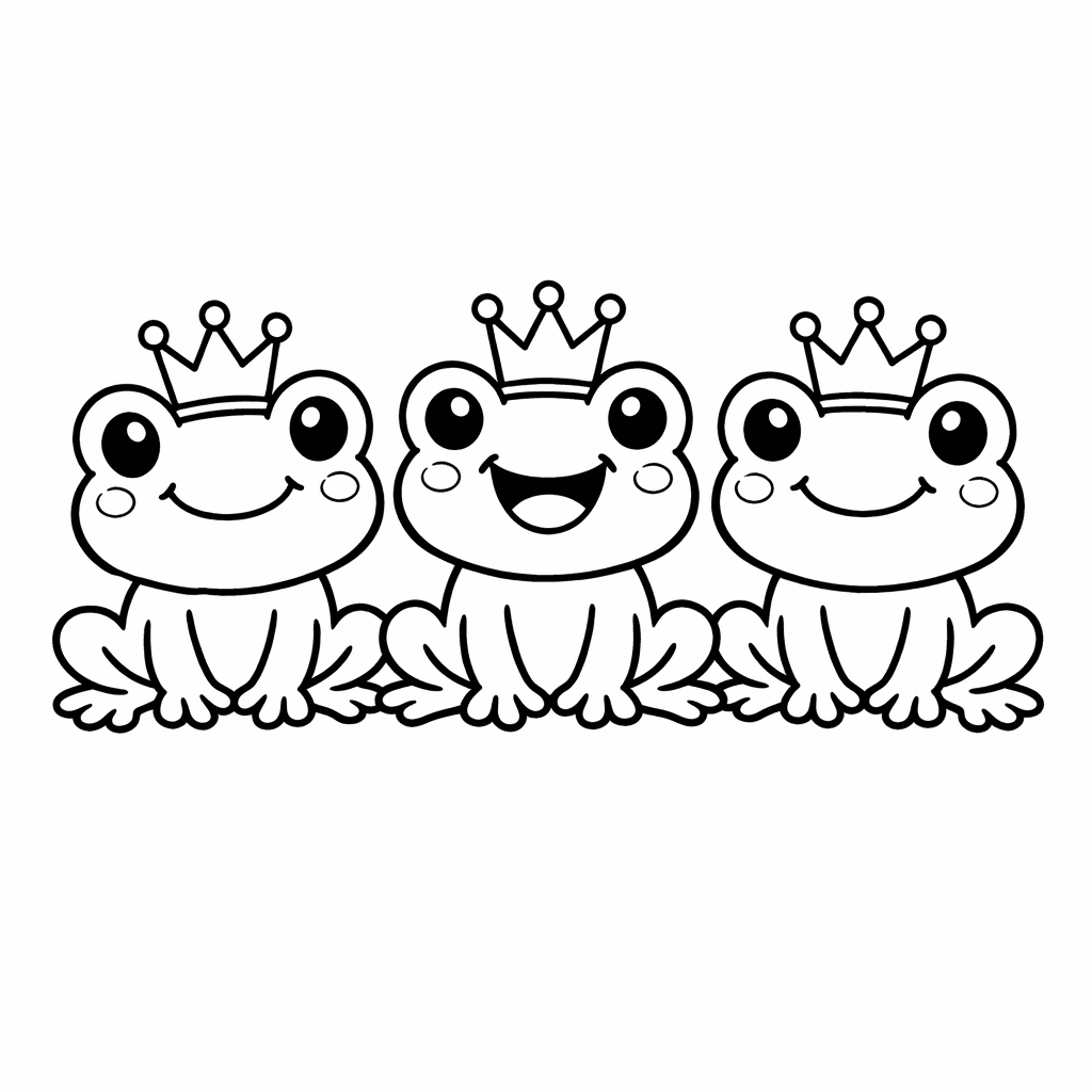 Frog Prince Coloring Page — Friendly Frog