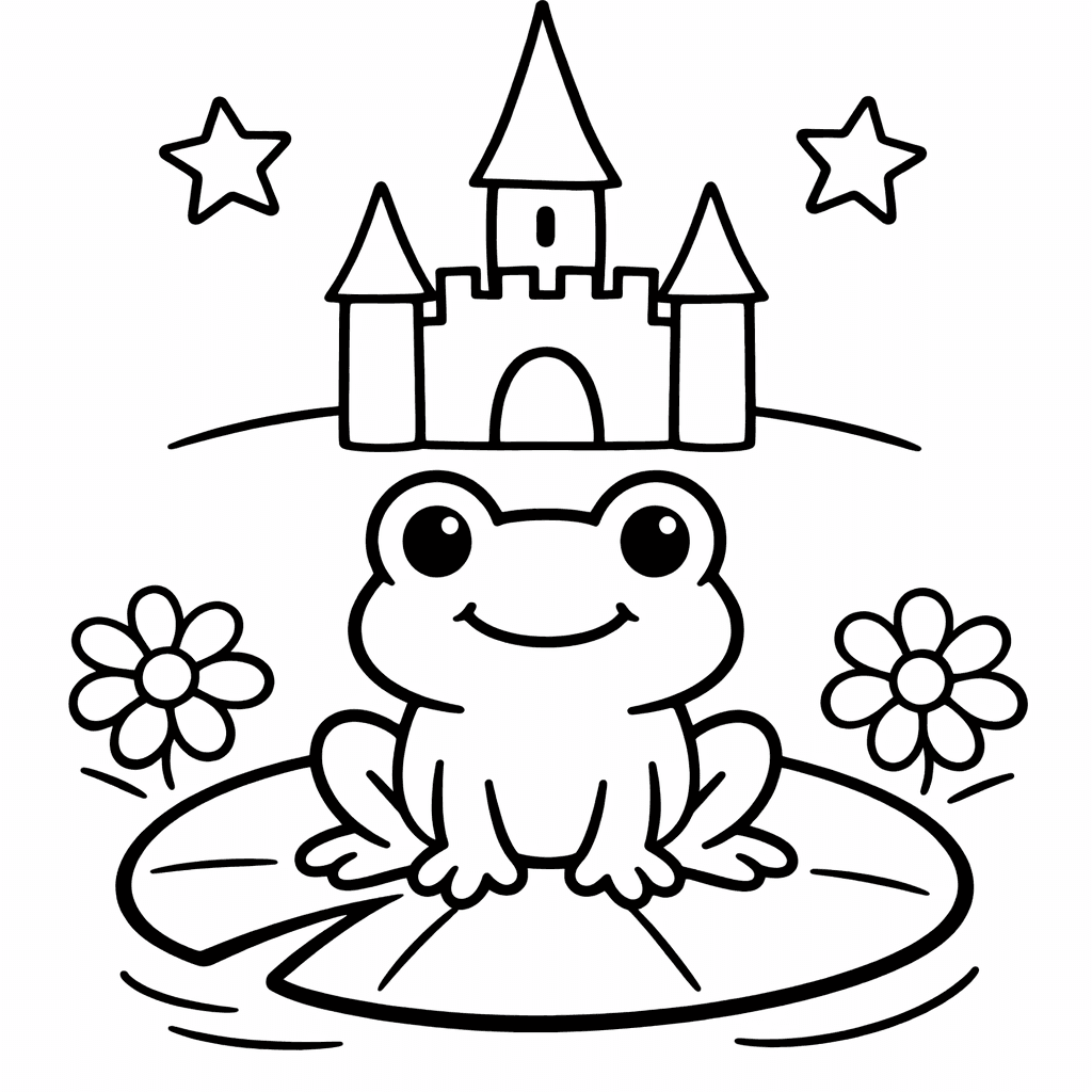 Frog Prince Coloring Page — Frog And Princess