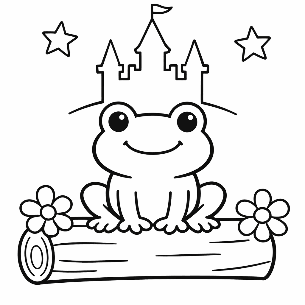 Frog Prince Coloring Page — Frog And Princess