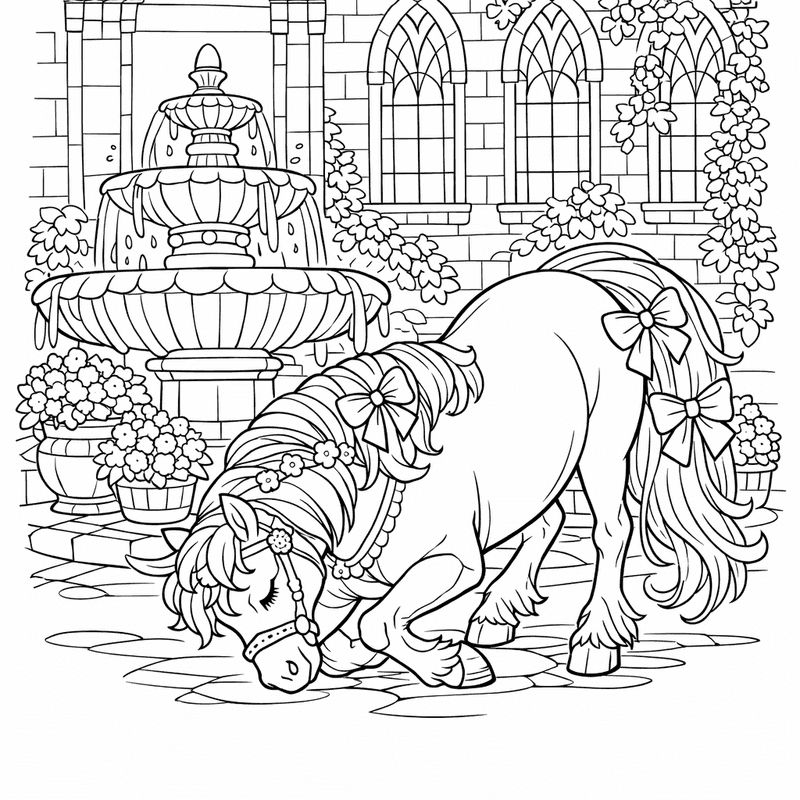 Free printable coloring page: Horse With Saddle, for ages 7-12