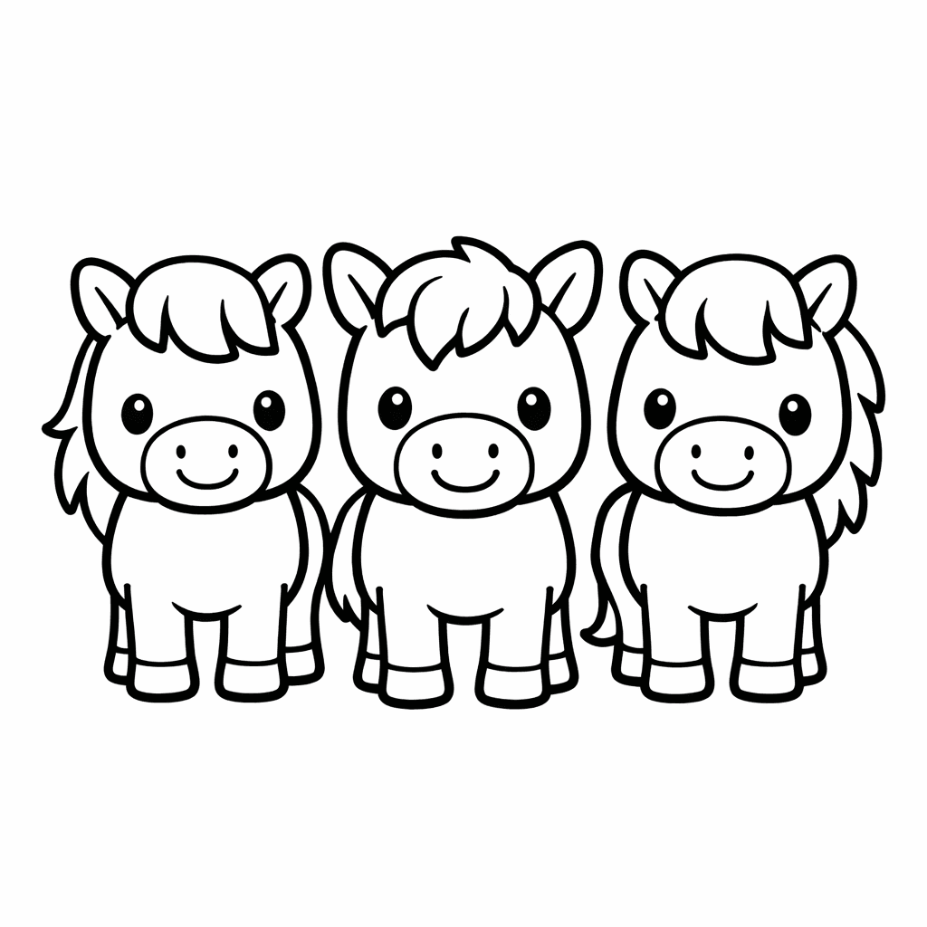 Horse Coloring Page — Object Only: A Cute Horse With Clean Outlines,…