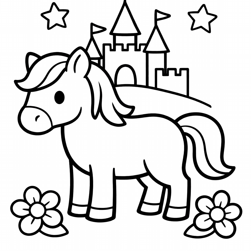 Horse Coloring Page — Horse And Carriage