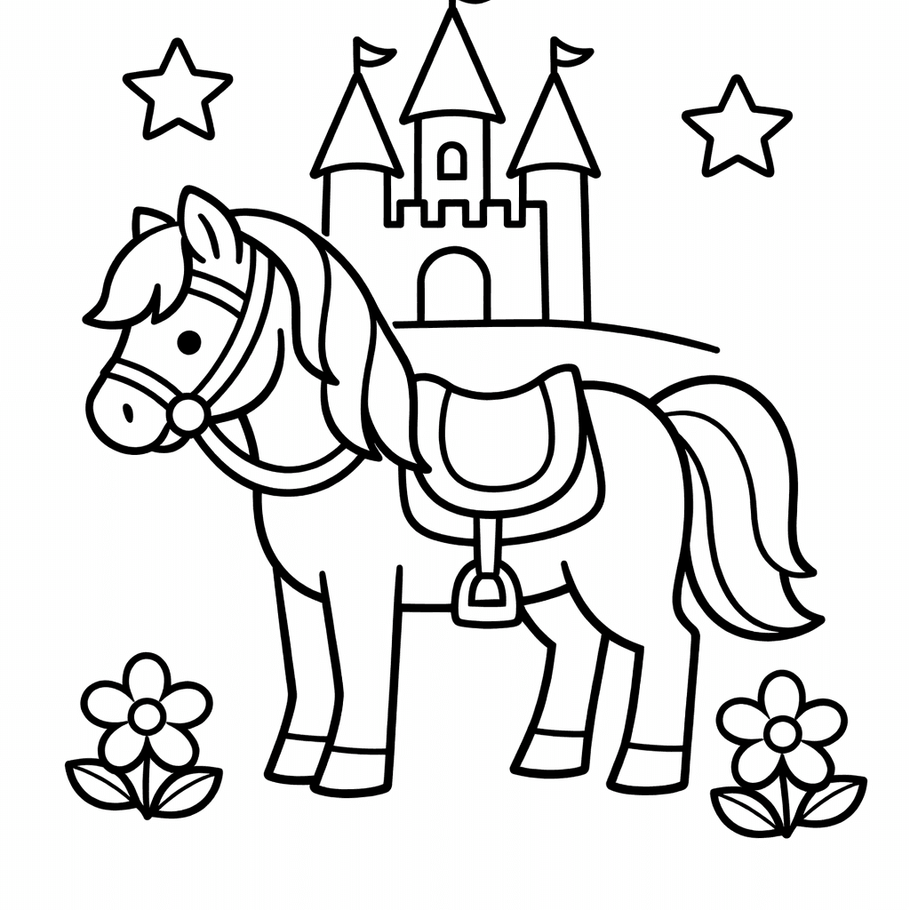 Horse Coloring Page — Princess Horse