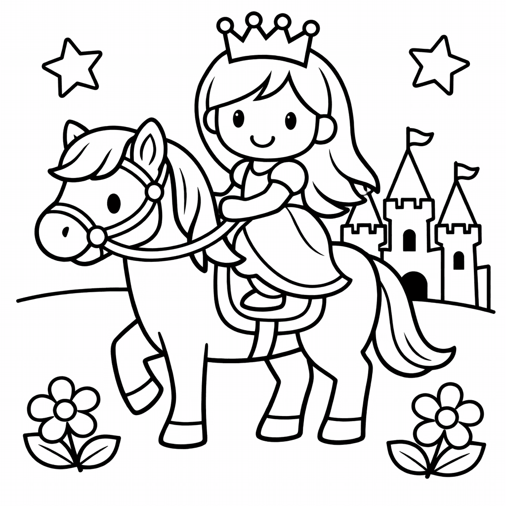 Horse Coloring Page — Horse With Saddle