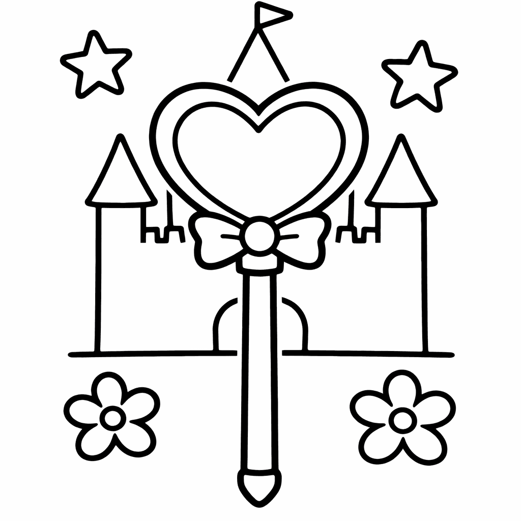 Magic Wand Coloring Page — Wand Casting Spell