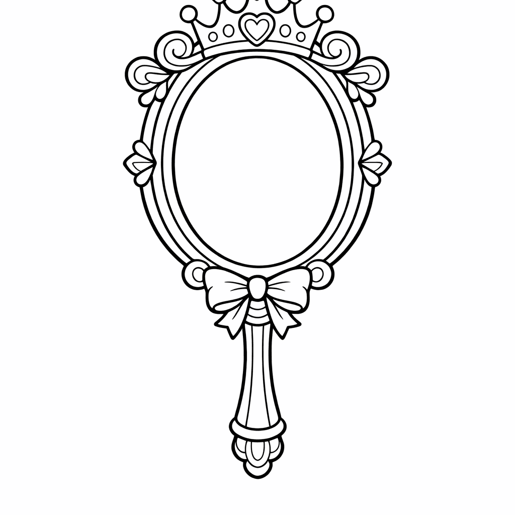 Free printable coloring page: Magic Mirror, for ages 7-12