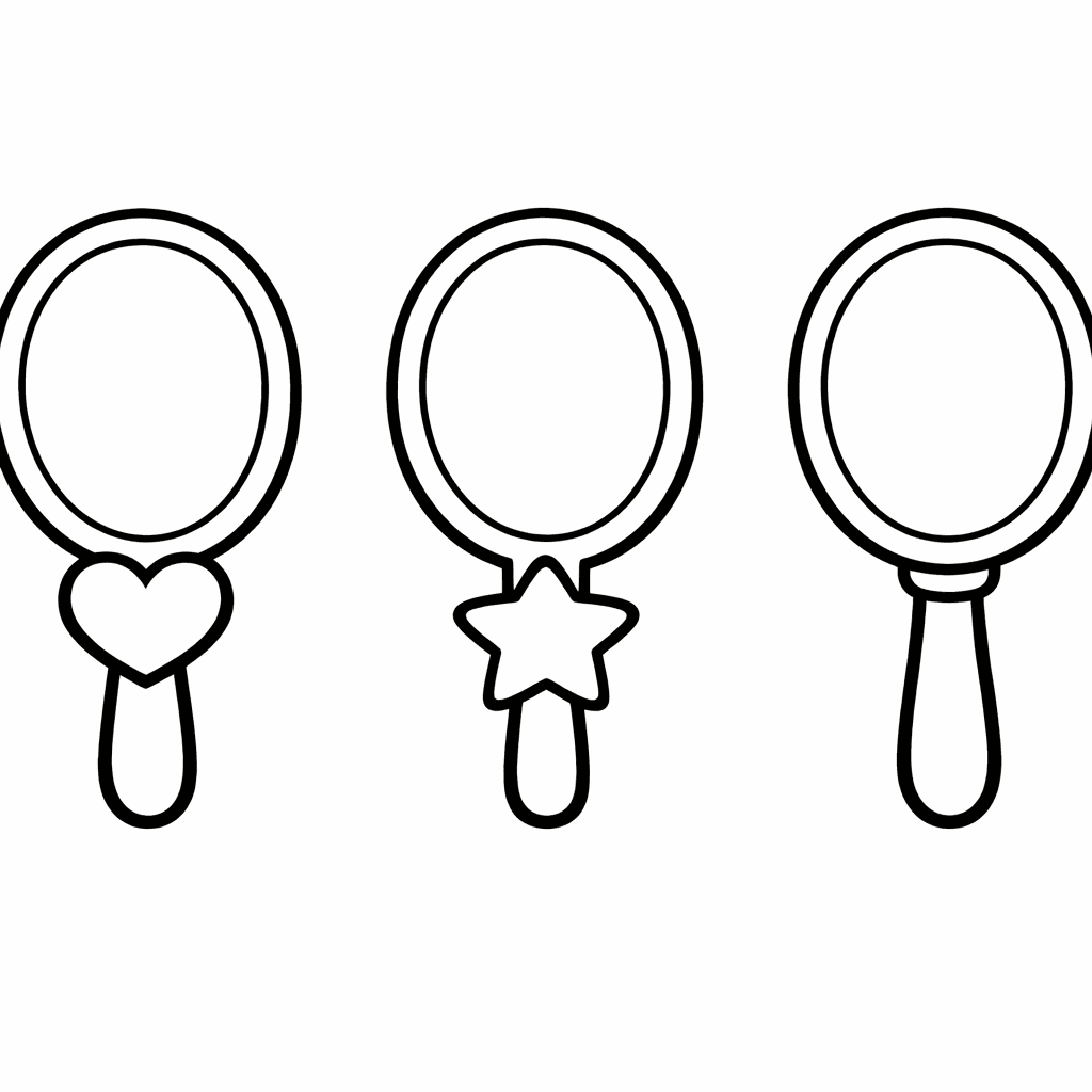 Free printable coloring page: Mirror And Crown, for ages 3-6