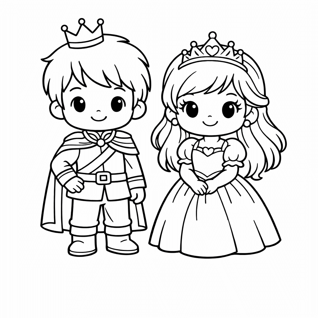Free printable coloring page: A Prince And Princess Dancing At A Royal…, for ages 7-12