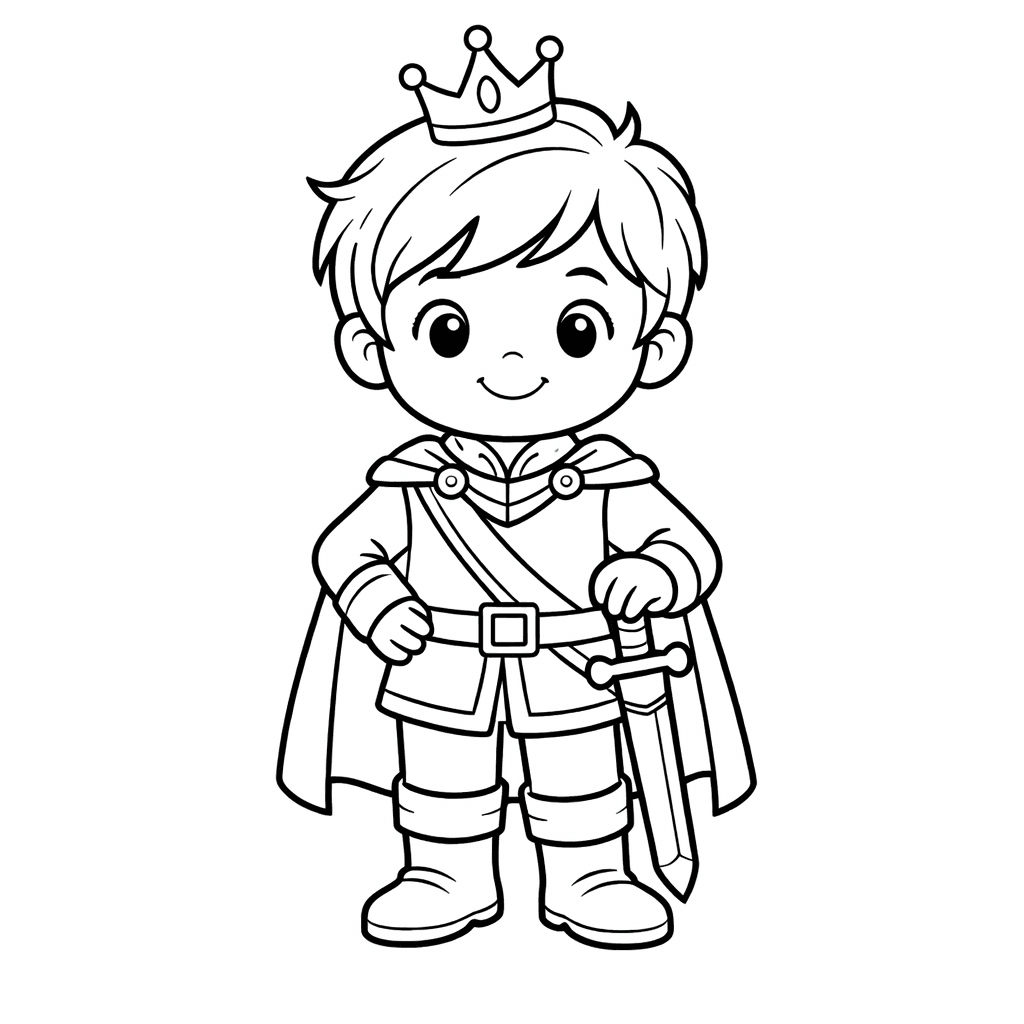 Prince Coloring Page — A Prince Reading A Scroll In A Castle…